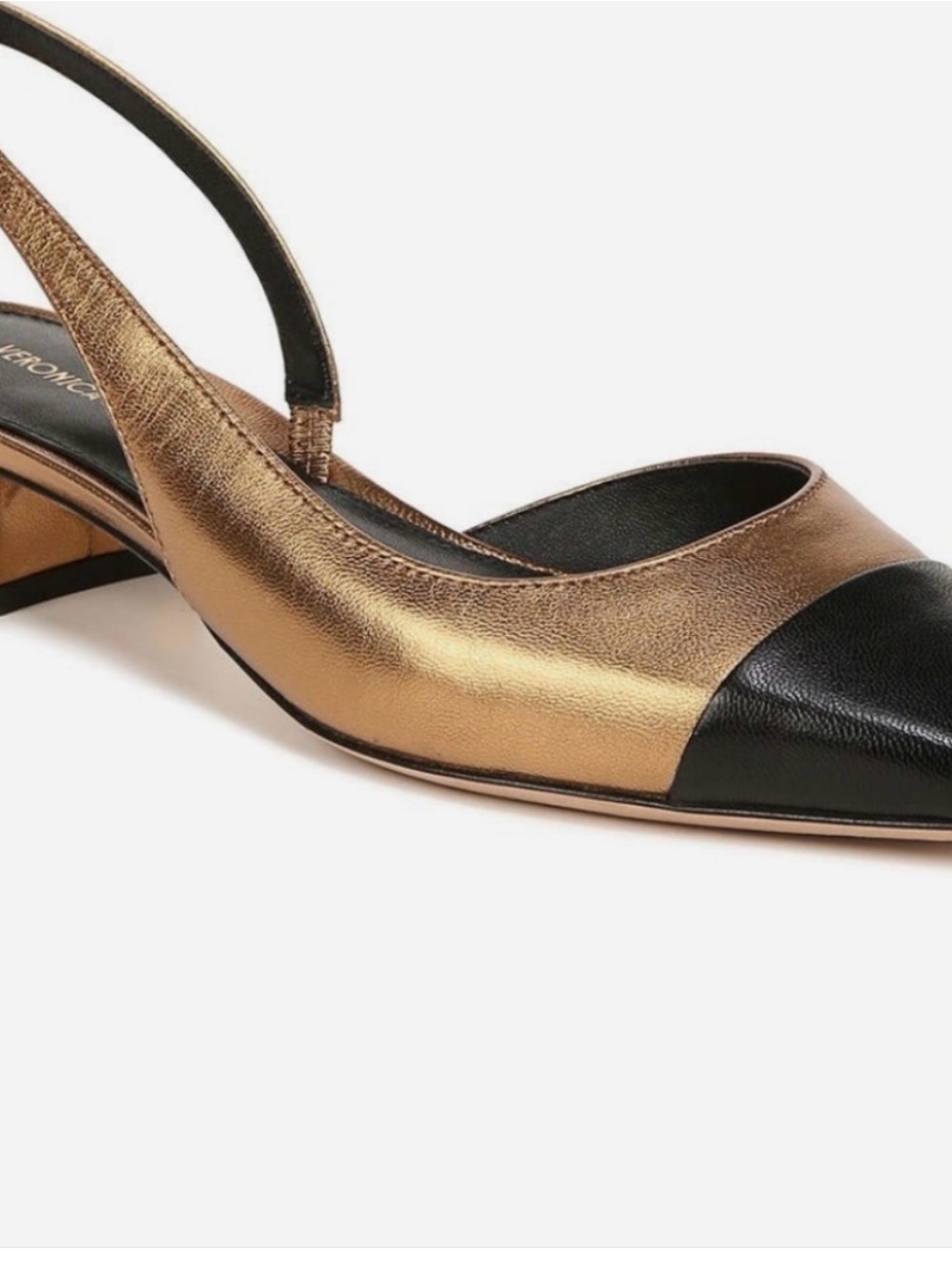 Veronica Beard Metallic Cecile Gold and Black Slingback Pump - Women's Shoes